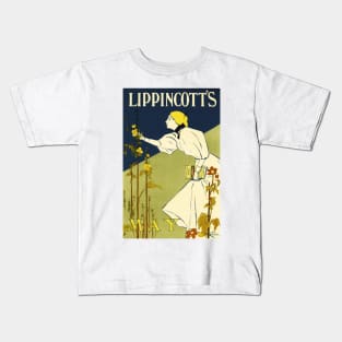 LIPPINCOTT'S MAY American Magazine Cover Art by William Carqueville 1895 Kids T-Shirt